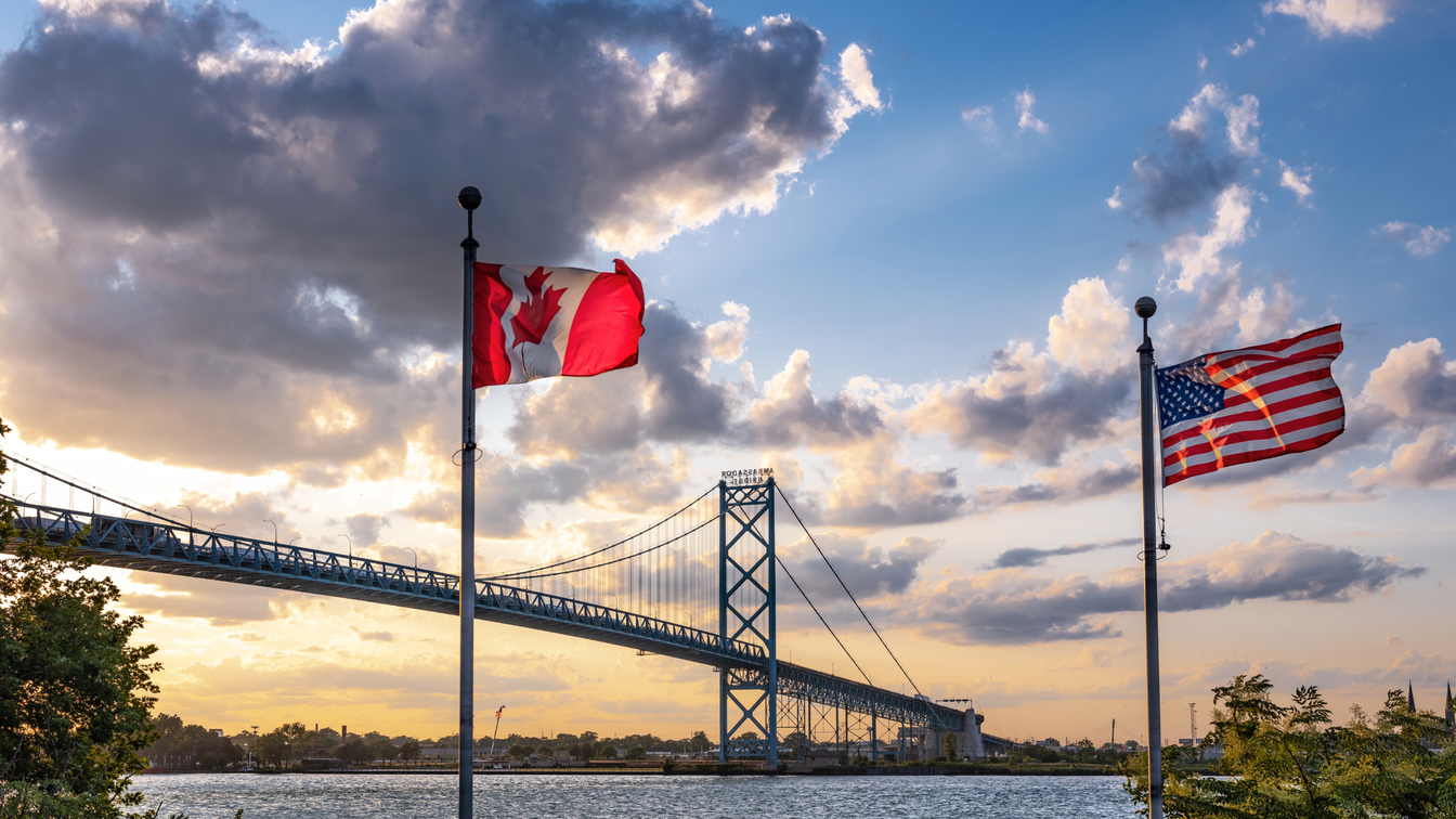 Windsor-Boarder of US and Canada.