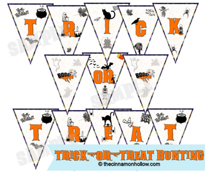 Halloween Trick-Or- Treat Bunting Printable